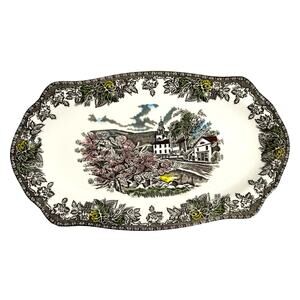 Johnson Bros Friendly Village England Vintage Village Green 12.5" Sandwich Tray!